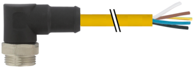 Mini (7/8) 3 pole, Male (Ext.) 90° w/ Cable,  7700-A3011-UBB1000