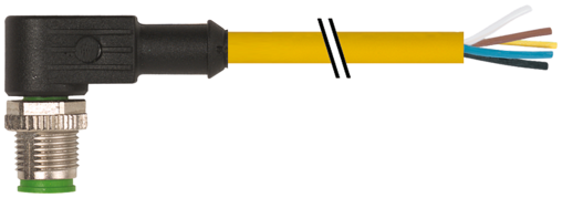 M12 male 90° with cable 